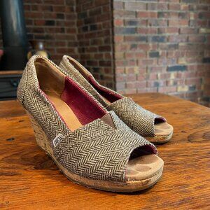 toms herringbone cork wedges - 8